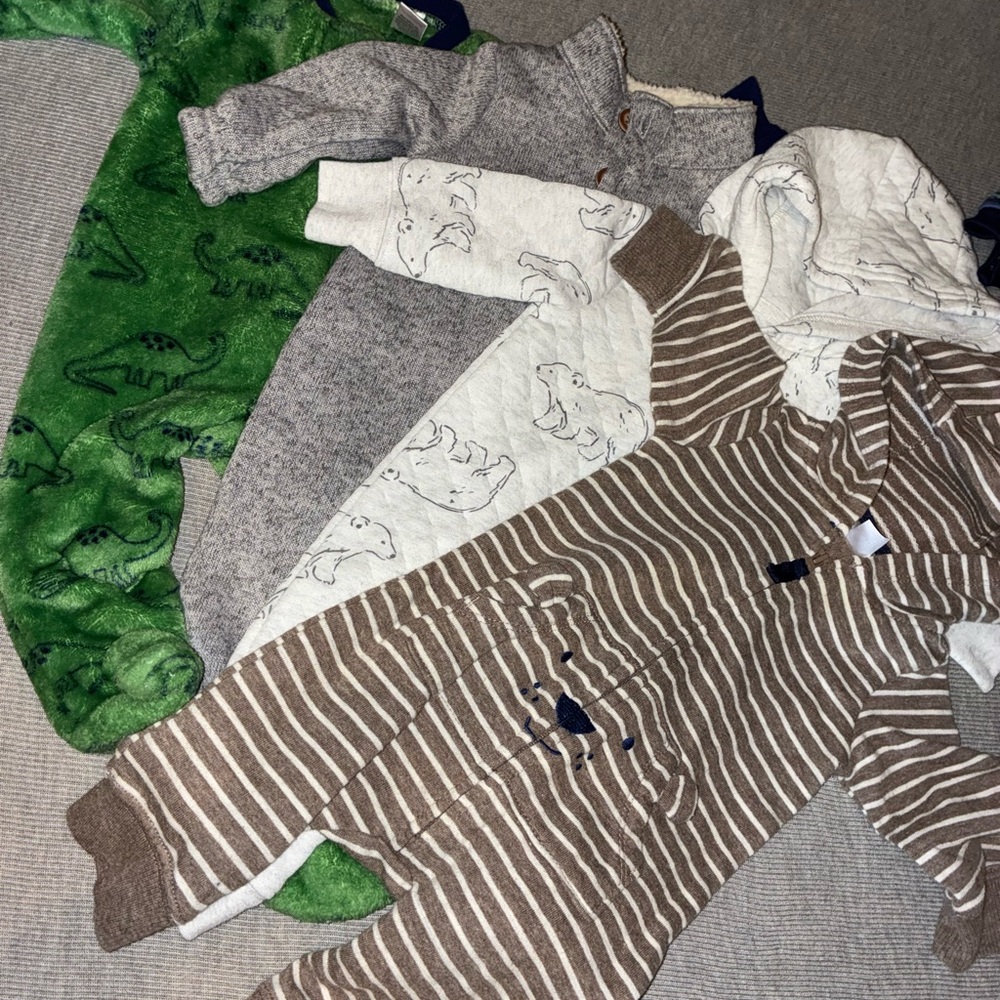 Brown and White Striped Kids Footie